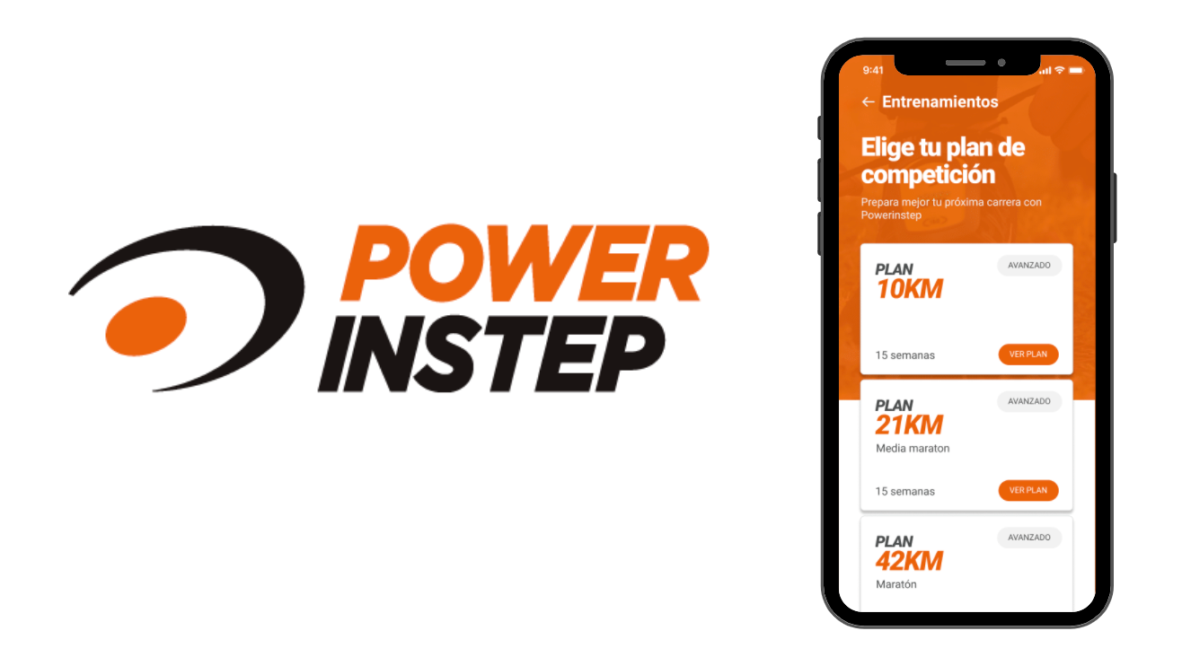 App a medida de deporte desarrollada para power instep